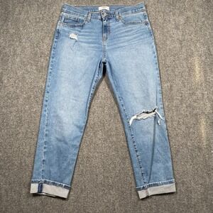 Denizen from Levis Boyfriend Jeans Light Wash Distressed Cuffed Women Size 4
